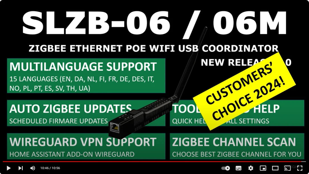 SMLIGHT SLZB-06/M/P7/P10 Zigbee 3.0 Gateway – Ethernet, WiFi, USB & PoE Coordinator for Home Assistant