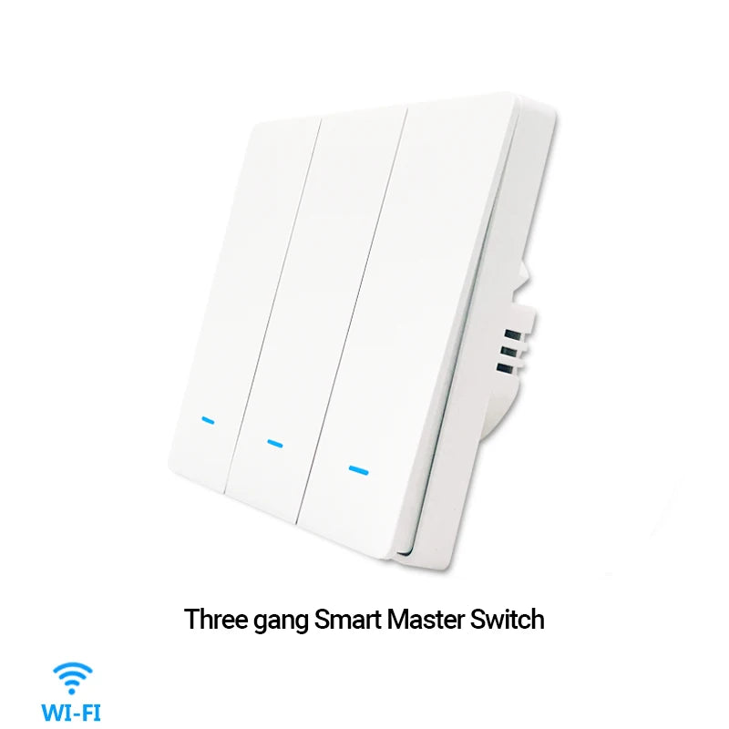 Tuya WiFi RF433 Smart Wall Light Switch – No Neutral, 1/2/3 Gang, Alexa & Google Home Compatible