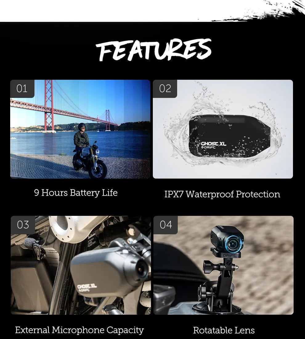 Drift Ghost XL 1080P Action Camera Waterproof Dash Cam