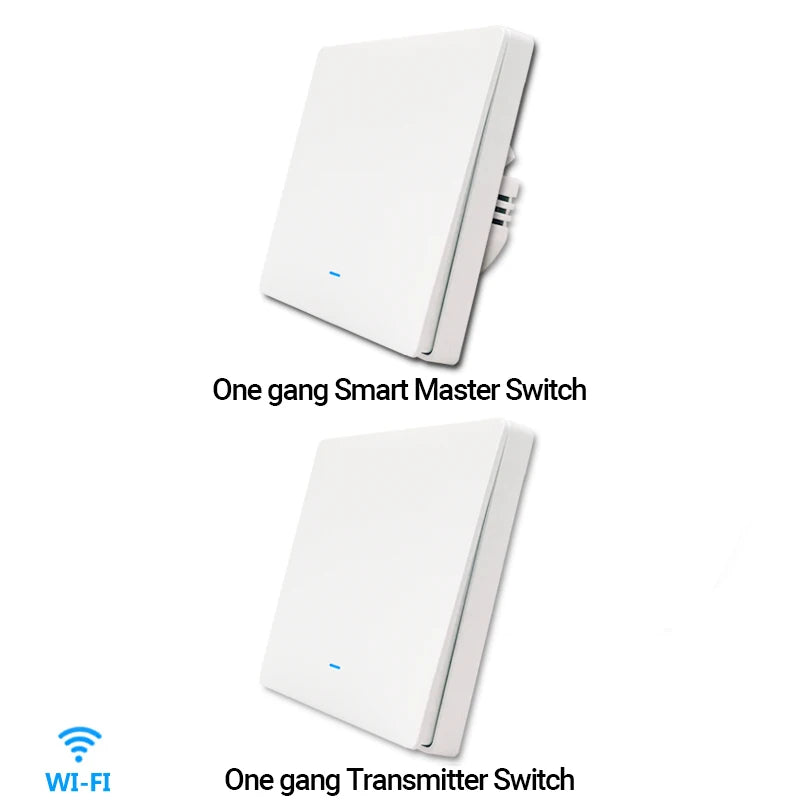 Tuya WiFi RF433 Smart Wall Light Switch – No Neutral, 1/2/3 Gang, Alexa & Google Home Compatible