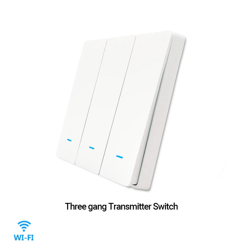 Tuya WiFi RF433 Smart Wall Light Switch – No Neutral, 1/2/3 Gang, Alexa & Google Home Compatible