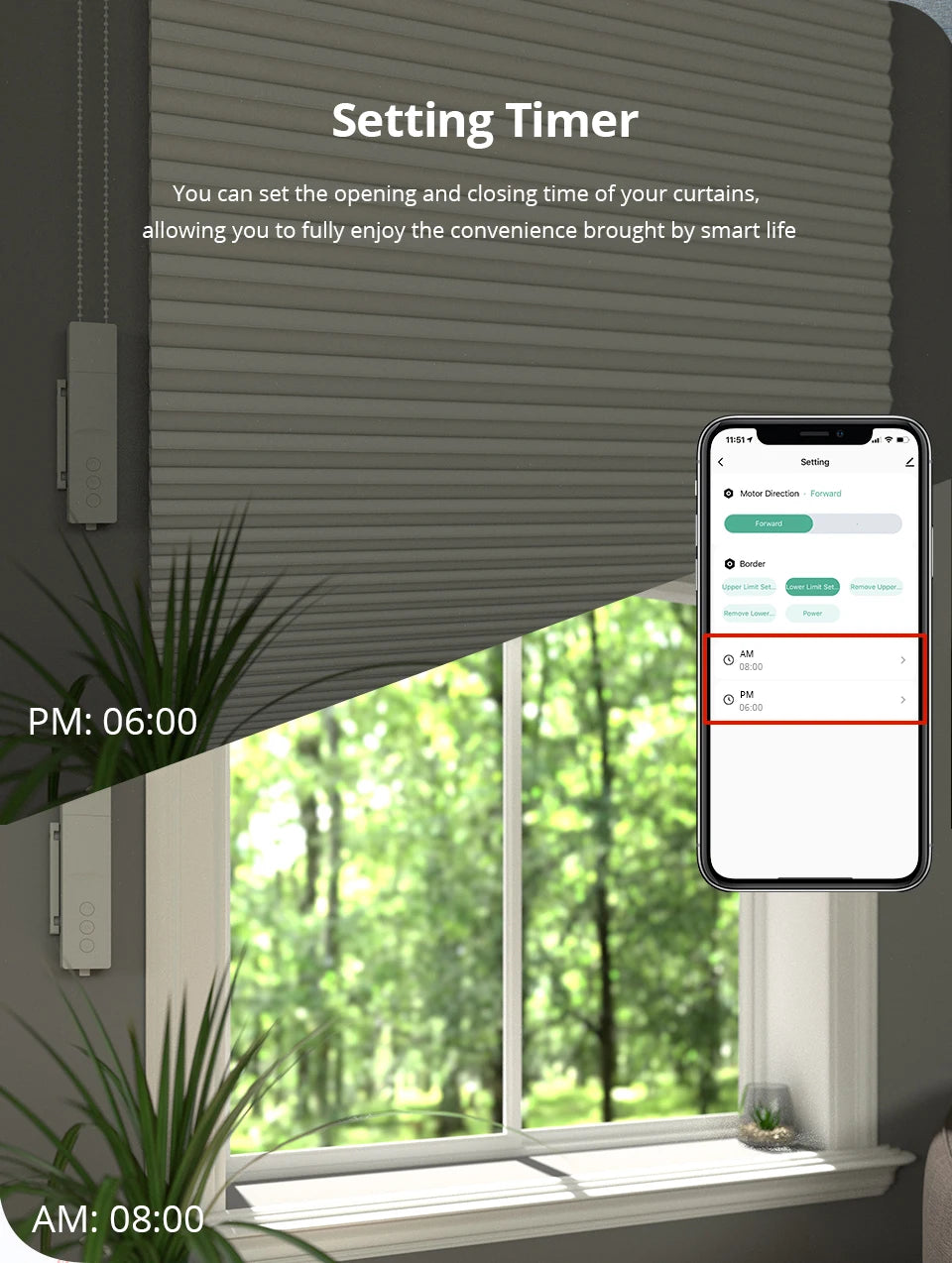 Zemismart ZigBee Smart Roller Shade Motor with Battery