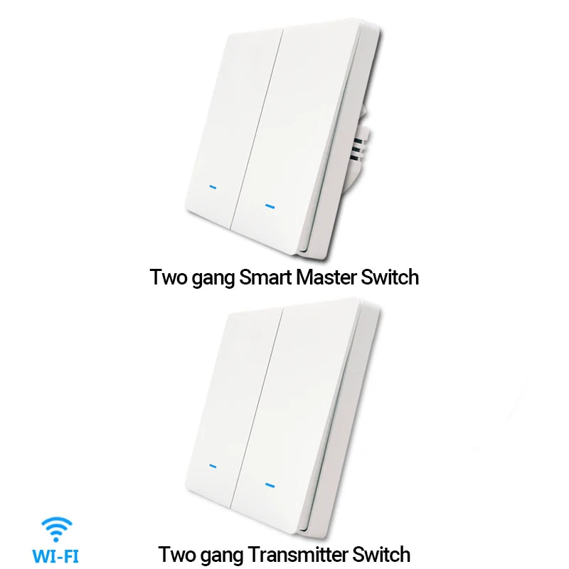 Tuya WiFi RF433 Smart Wall Light Switch – No Neutral, 1/2/3 Gang, Alexa & Google Home Compatible