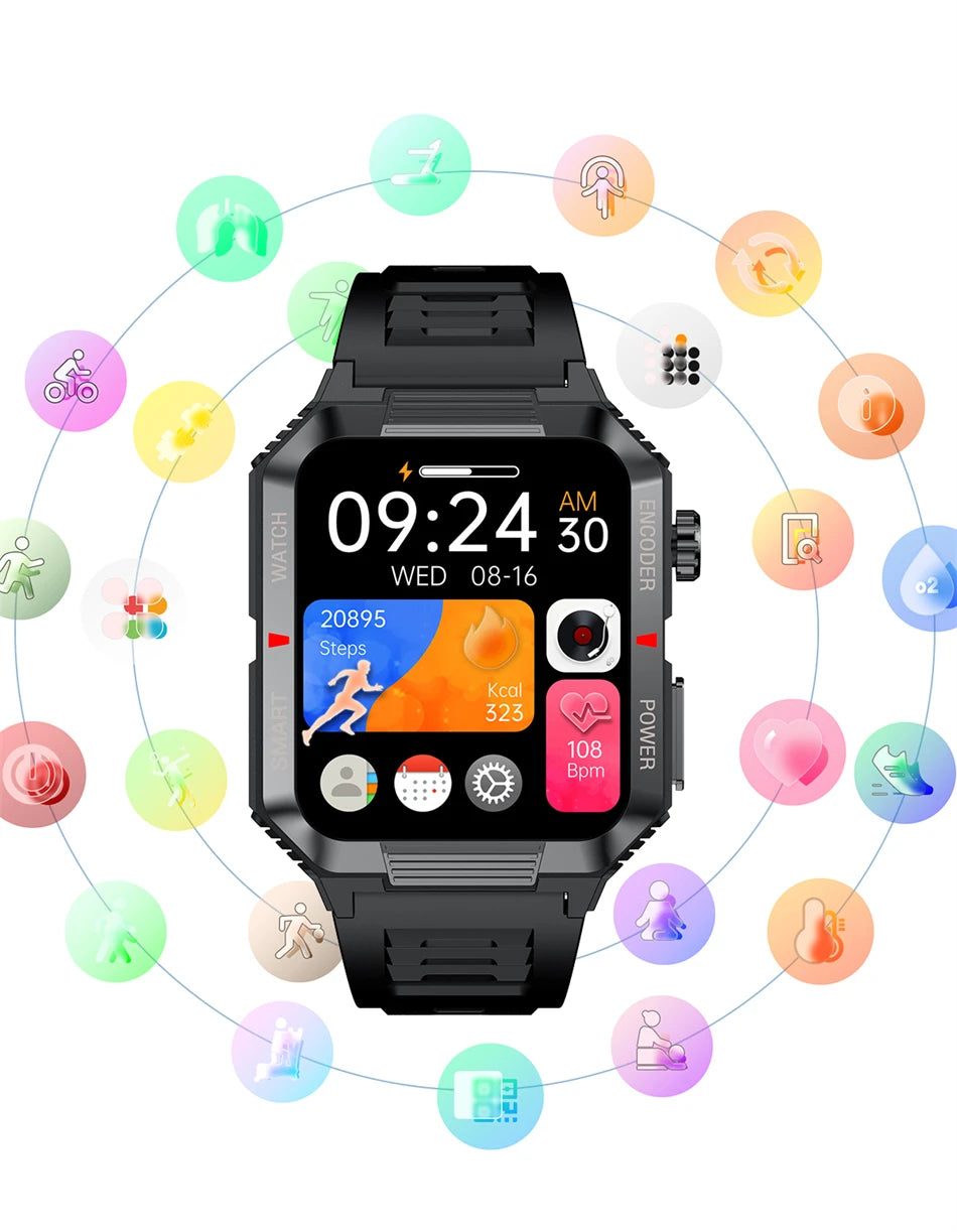 Men’s NFC GPS Smartwatch – 1.99" HD Screen, Bluetooth Calling, 120+ Sports Modes