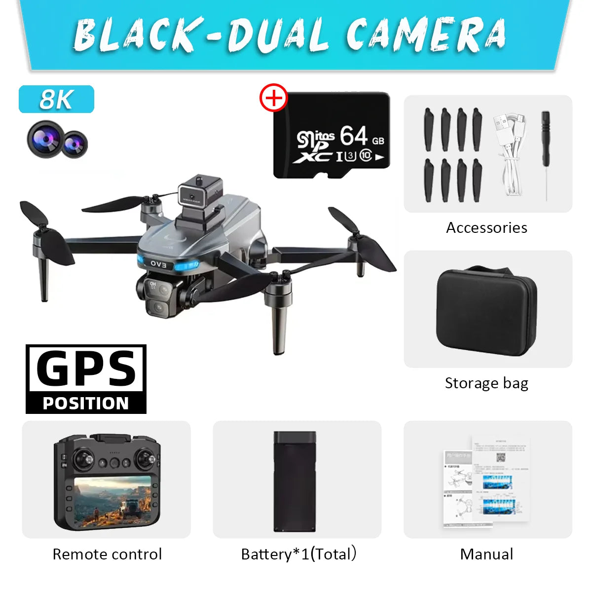 SG901 Max 8K GPS Drone with Screen Remote & Obstacle Avoidance