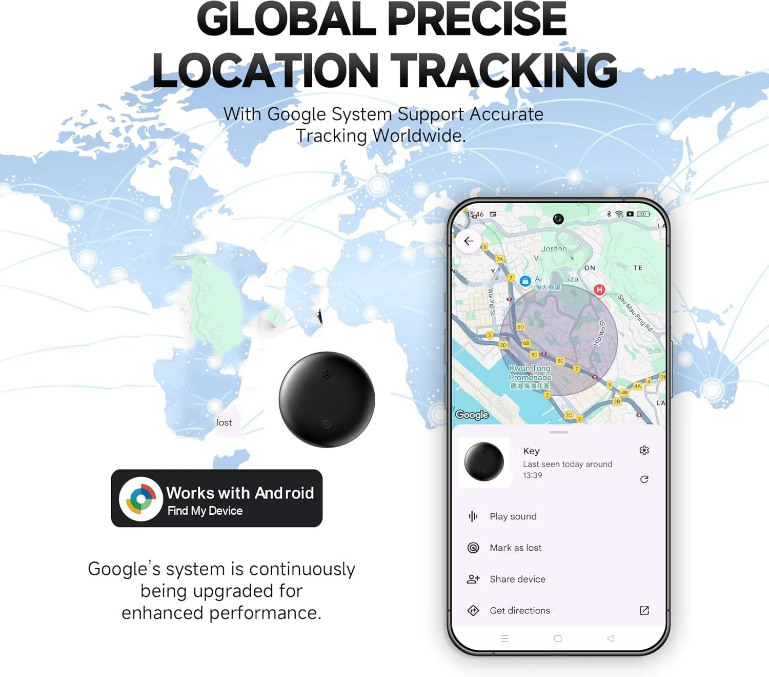 Android Bluetooth GPS Tracker – Smart Waterproof Locator for Keys, Bags, Pets & More