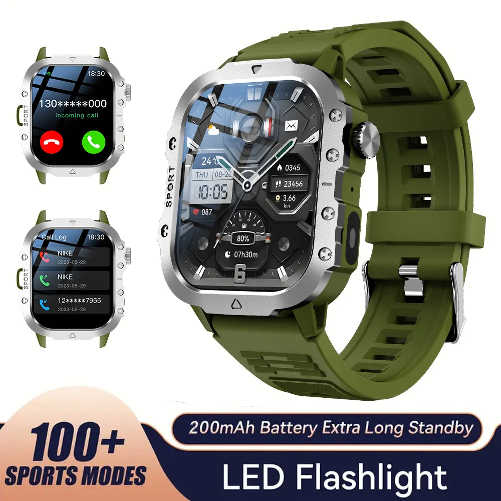 KESHUYOU Outdoor Sports Smartwatch with Flashlight & Bluetooth Calling