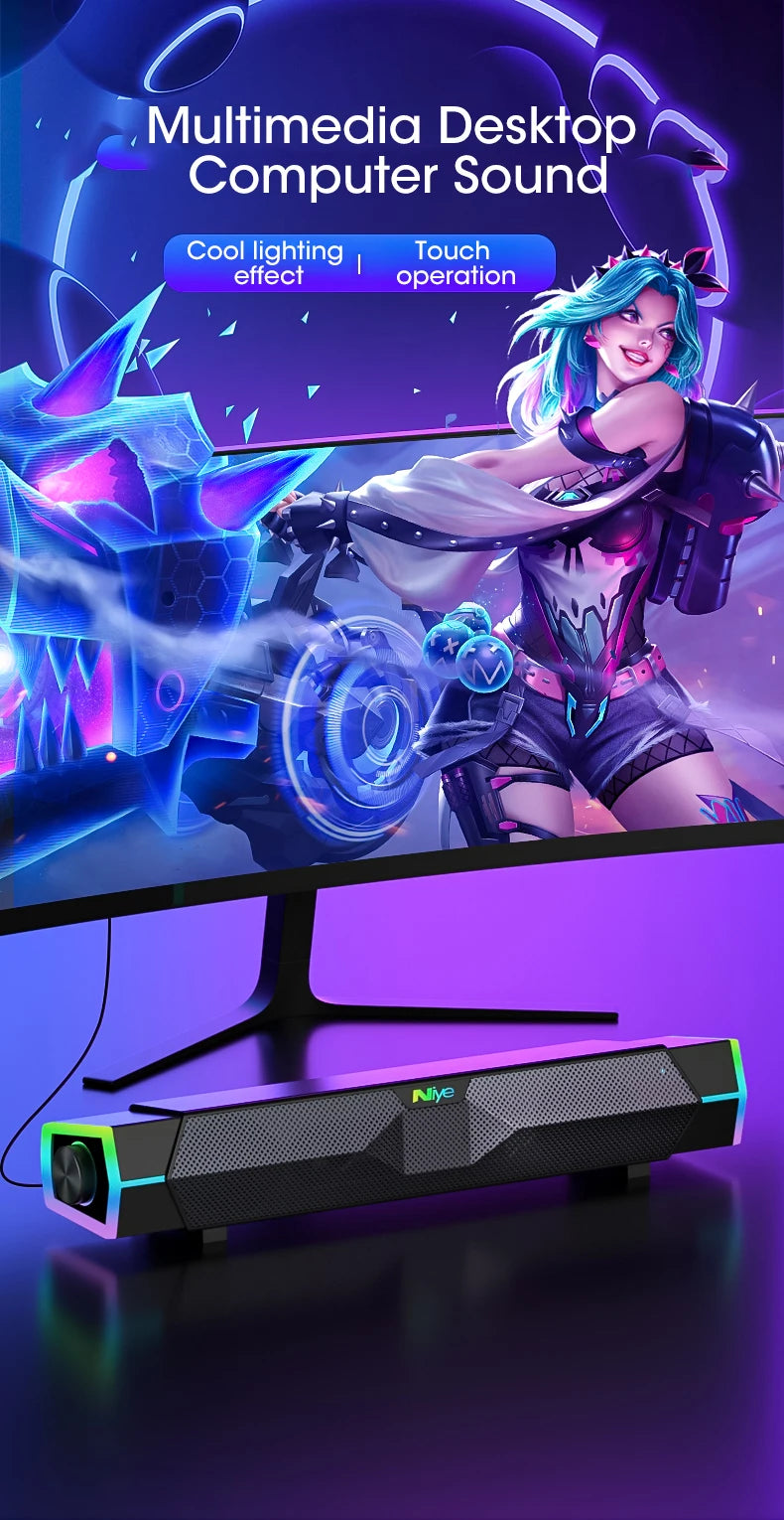 4D Bluetooth Soundbar Speaker with Subwoofer