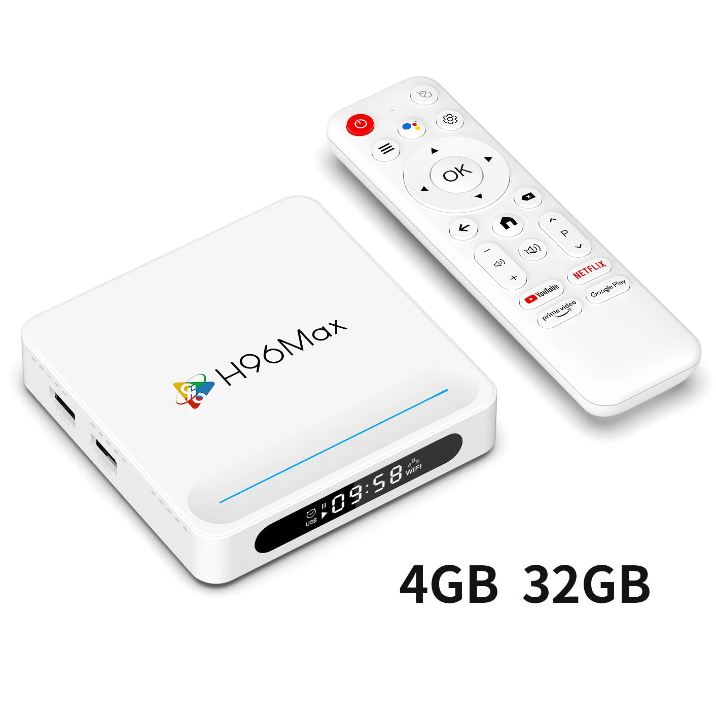 H96 Max H618 Plus Android 14 TV Box – 4GB+128GB, 8K HDR, WiFi 6, BT 5.4, Voice Assistant