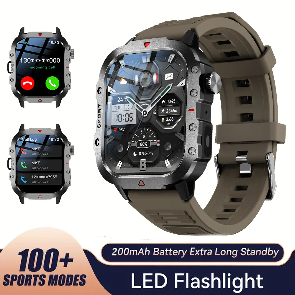 KESHUYOU Outdoor Sports Smartwatch with Flashlight & Bluetooth Calling