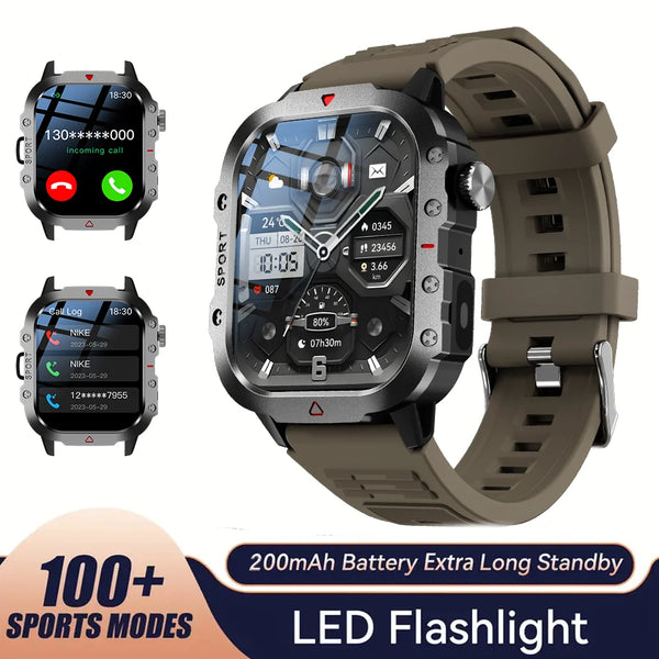 KESHUYOU Outdoor Sports Smartwatch with Flashlight & Bluetooth Calling