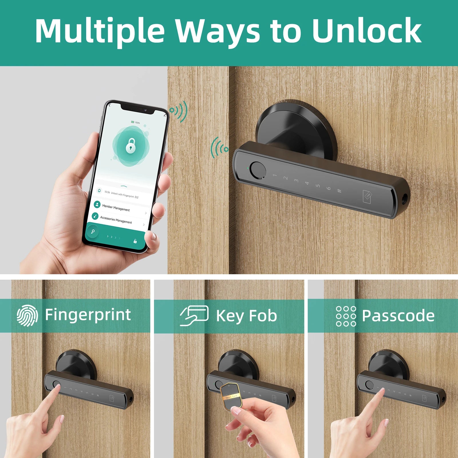 Viladepot Smart Fingerprint Door Lock with Keypad & App Control