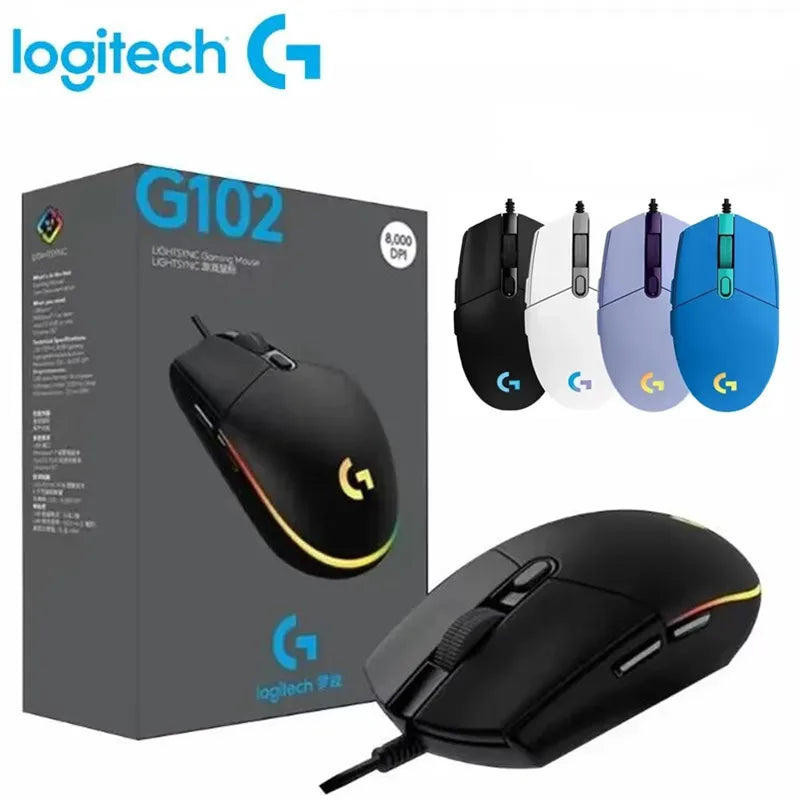 Logitech G102 Wired Gaming Mouse – 8000 DPI, RGB Lighting