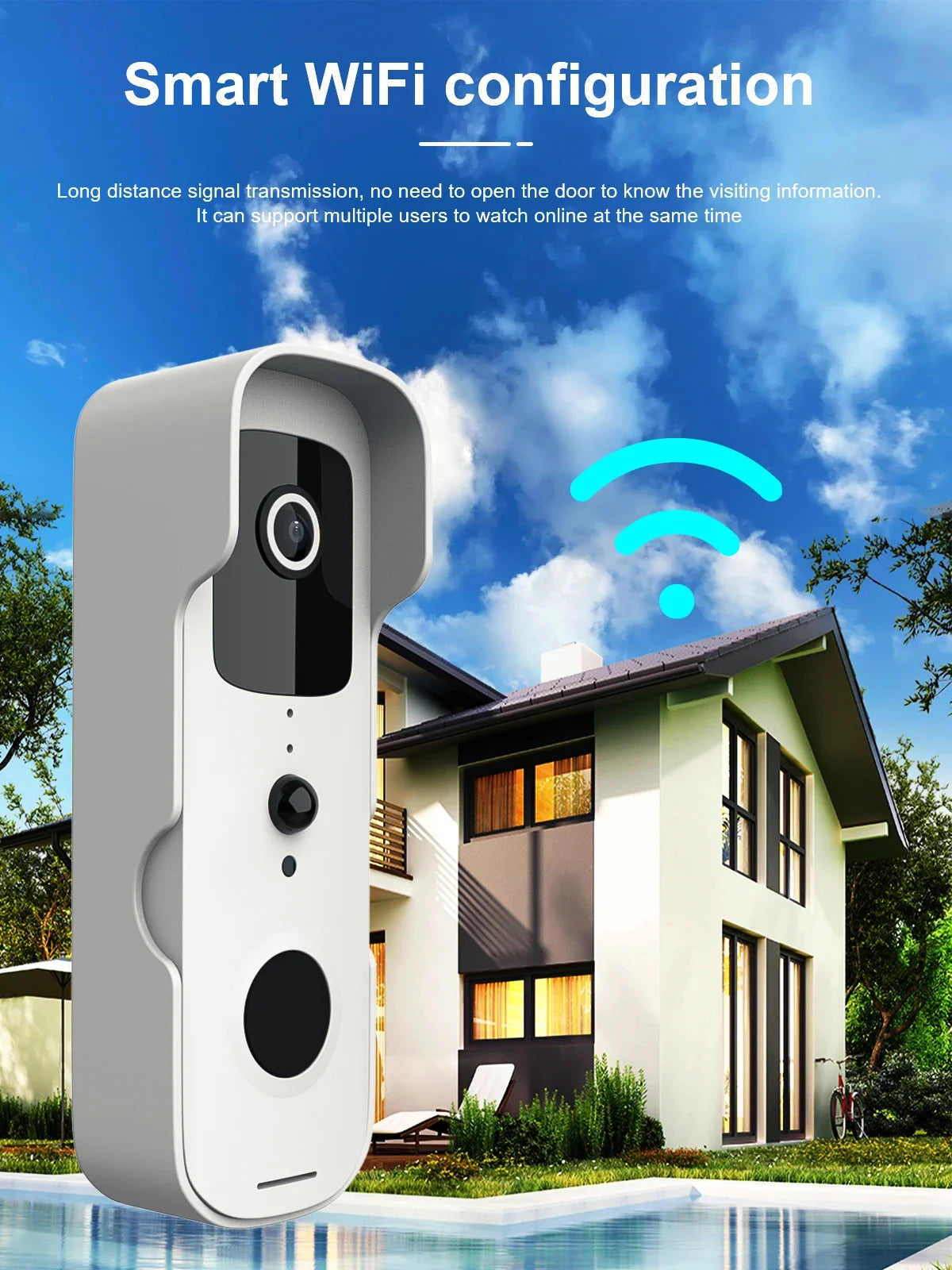 TuyaSmart 1080P WiFi Video Doorbell – Waterproof, Night Vision, Smart Intercom Camera