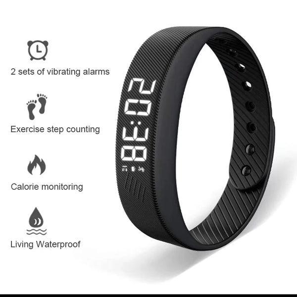 LED Digital Smart Bracelet with Pedometer & Alarm