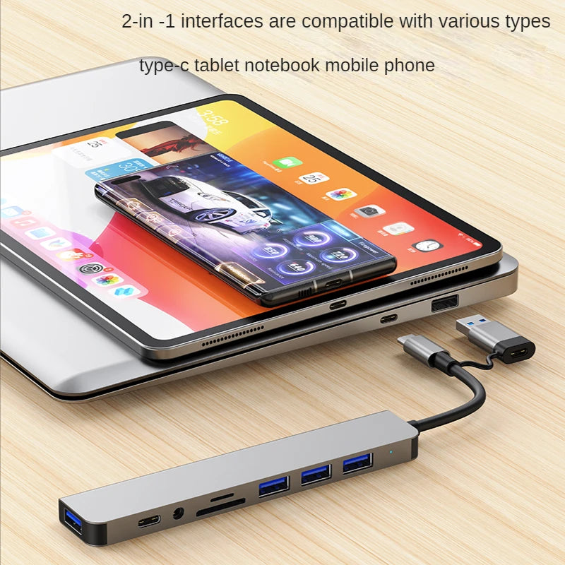 USB 3.0 Type-C Docking Station – Multiport Hub with SD/TF Card Reader & Audio for MacBook Pro