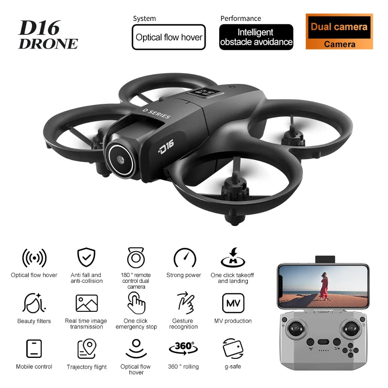 Xiaomi D16 Mini Drone – Dual 8K HD Camera, Obstacle Avoidance, 20000M Range UAV