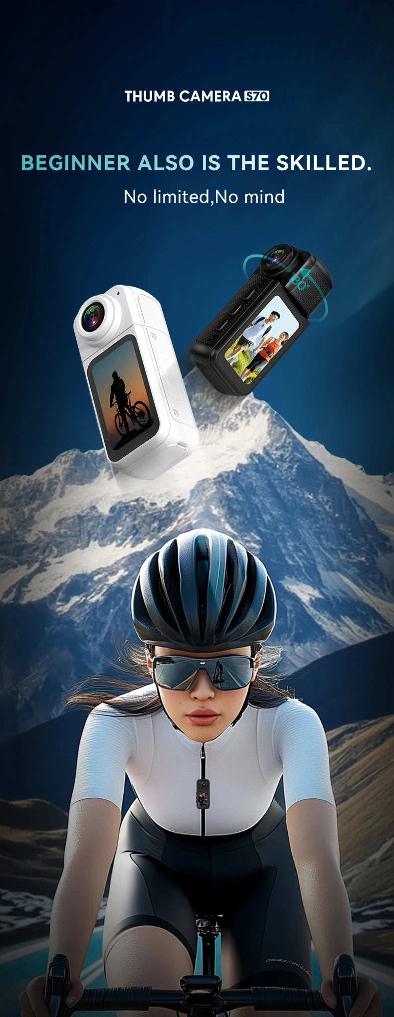 AMORUS Mini 2.7K Thumb Action Camera