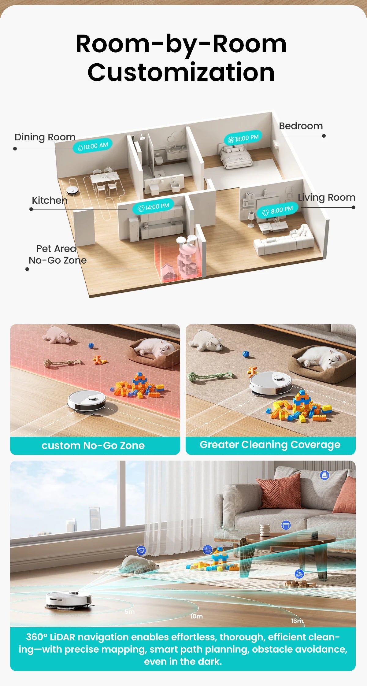 Lefant M3 Robot Vacuum Cleaner with Mapping & Auto Cleaning Station