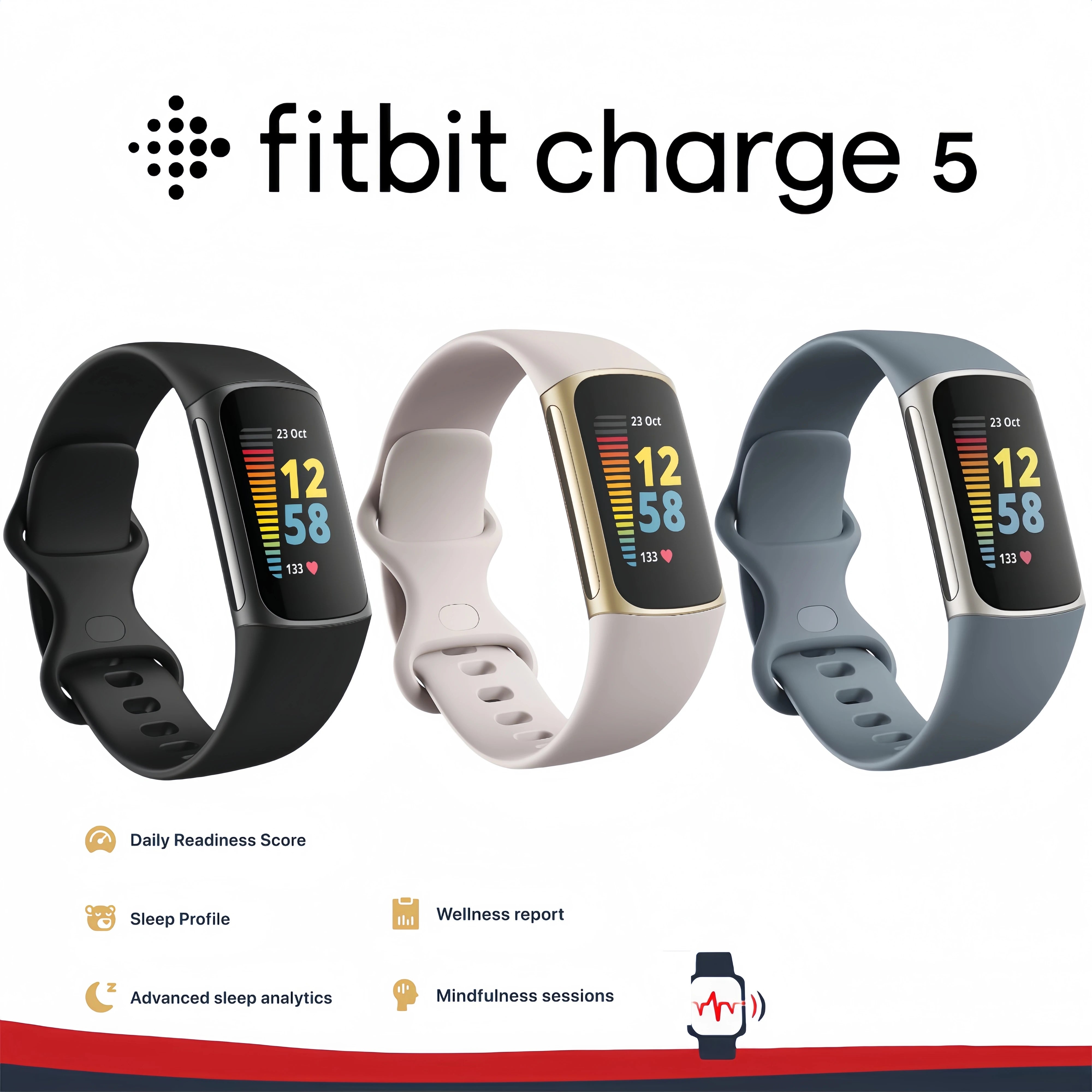 Fitbit Charge 5 Advanced Fitness & Health Tracker with GPS