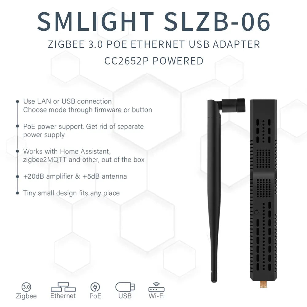 SMLIGHT SLZB-06/M/P7/P10 Zigbee 3.0 Gateway – Ethernet, WiFi, USB & PoE Coordinator for Home Assistant