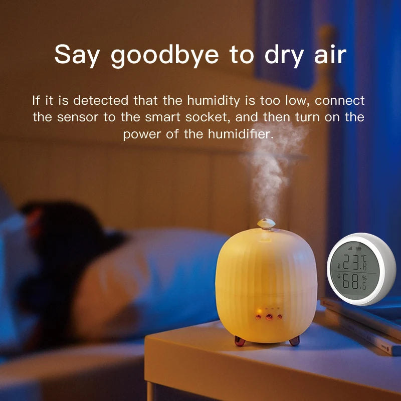 Tuya ZigBee Smart Temperature & Humidity Sensor – LCD Display, Works with Alexa & Google Home