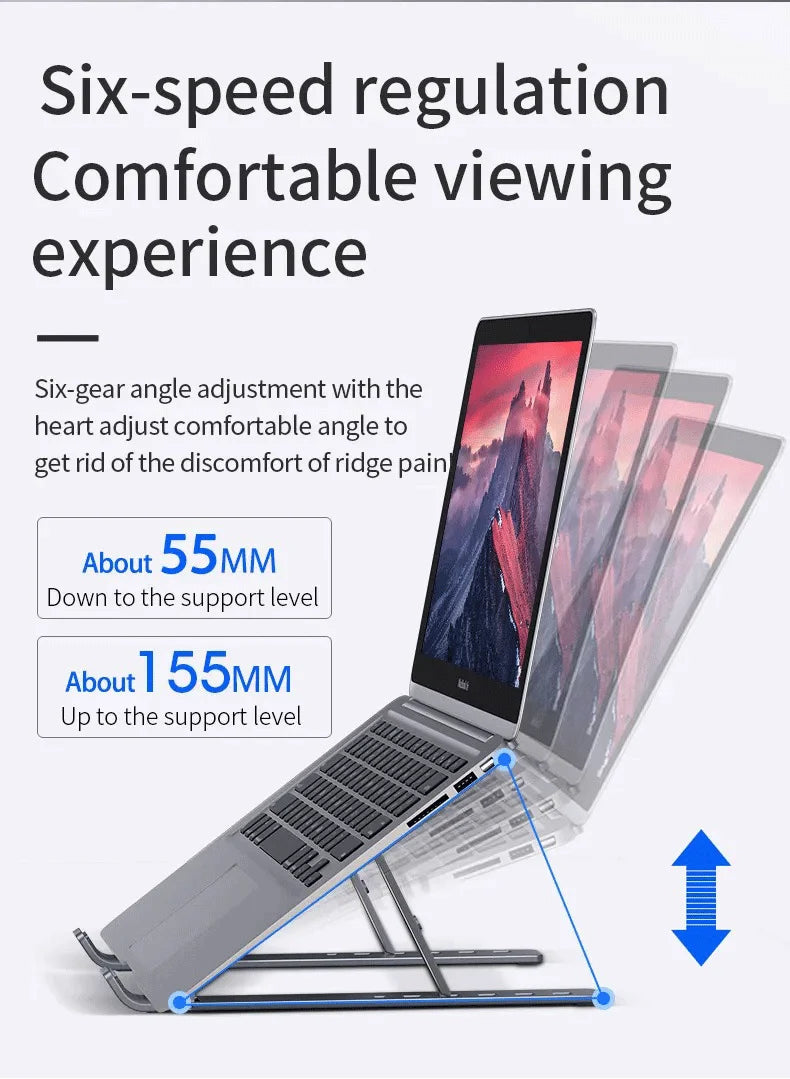 Foldable Adjustable Laptop Stand – Portable Aluminum Alloy Notebook Holder