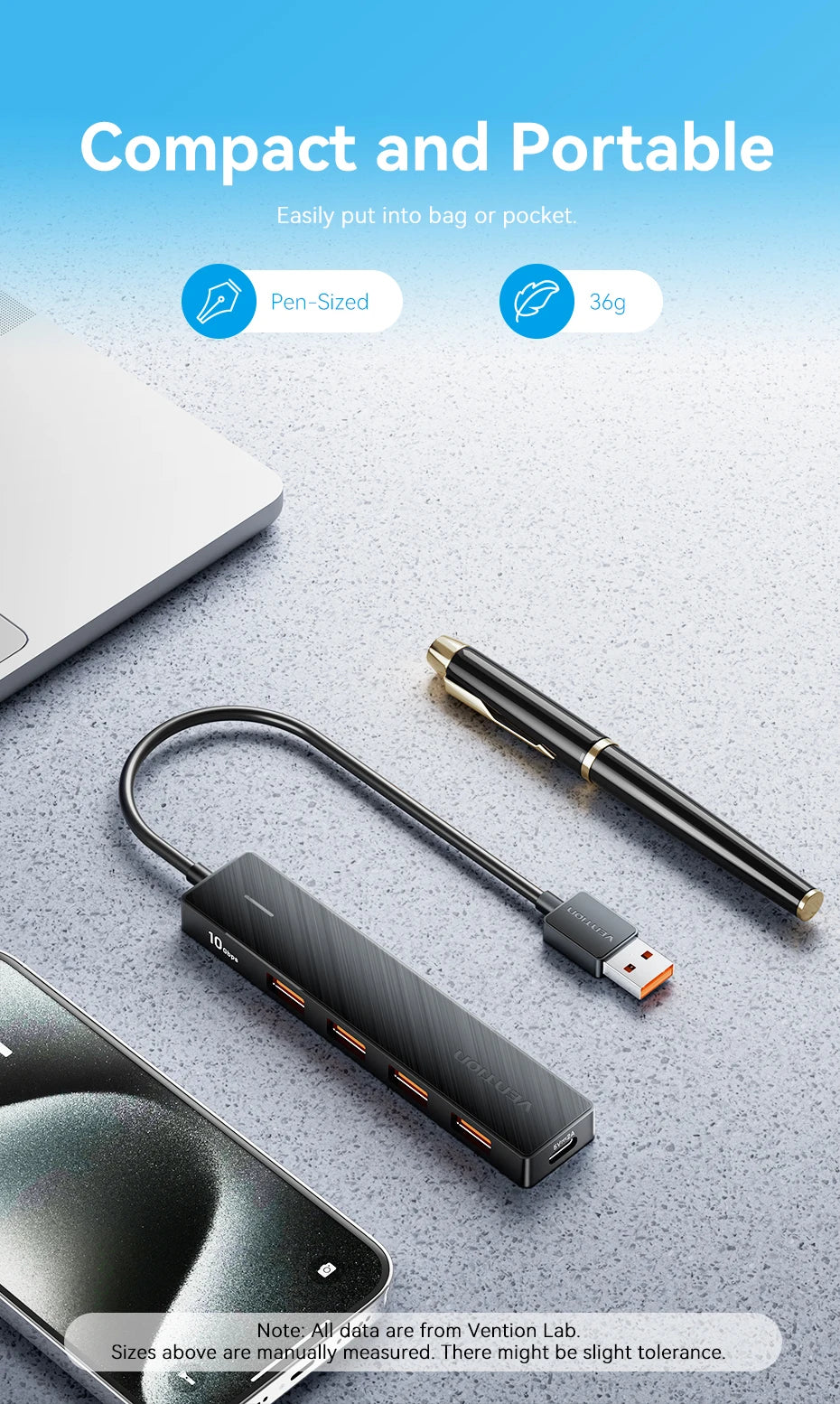 Vention USB 3.2 Hub 4-Port Splitter Adapter