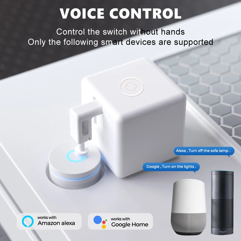 Tuya ZigBee Fingerbot Plus – Type-C Rechargeable Smart Button Pusher for Alexa & Google Home