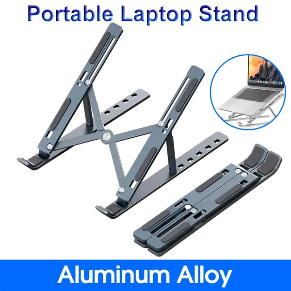 Foldable Adjustable Laptop Stand – Portable Aluminum Alloy Notebook Holder