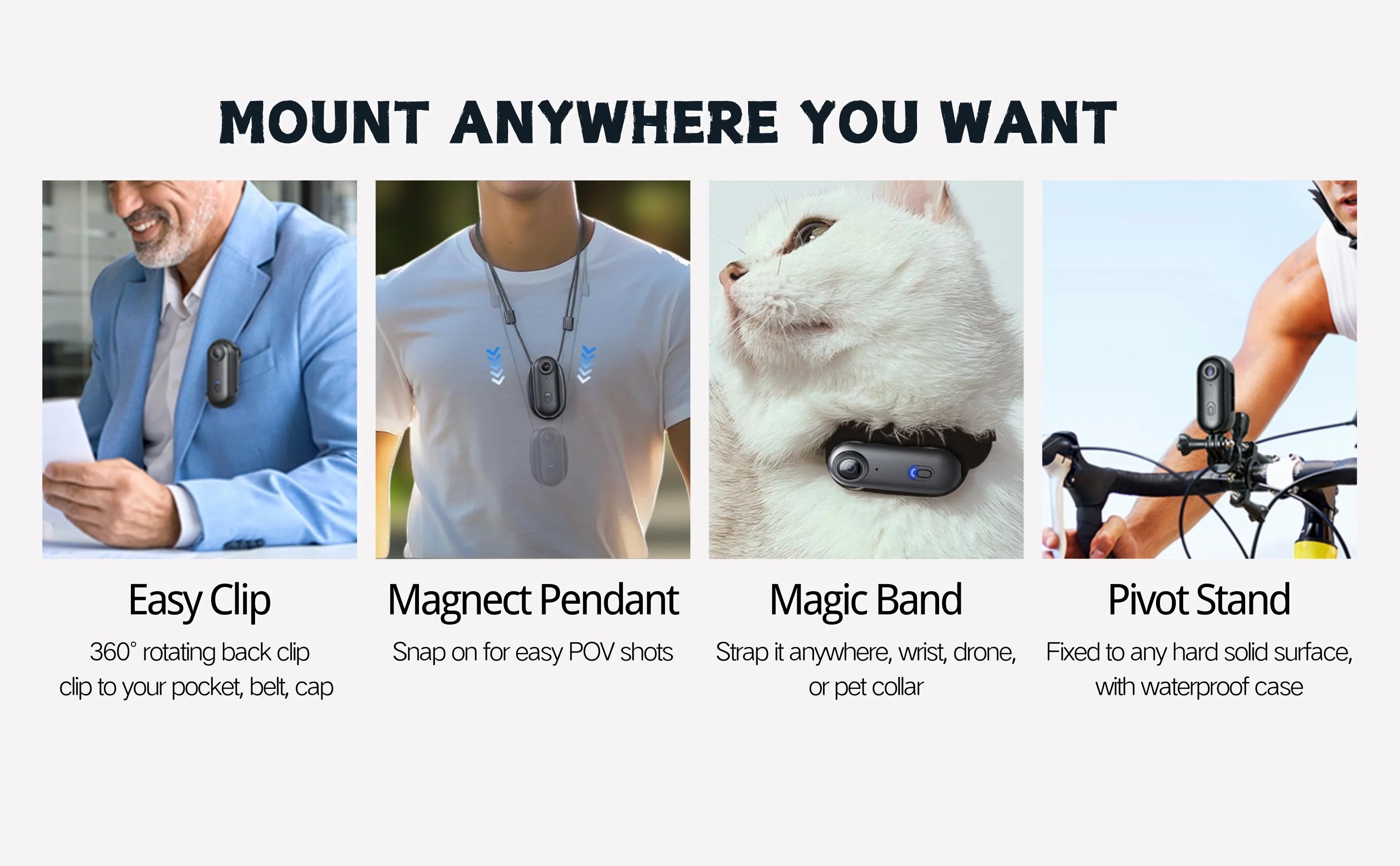 4K Mini Sports Action Camera for Helmet & Bike