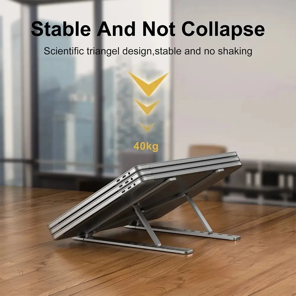 Foldable Adjustable Laptop Stand – Portable Aluminum Alloy Notebook Holder