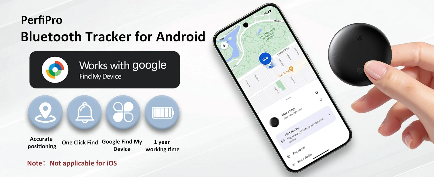 Android Bluetooth GPS Tracker – Smart Waterproof Locator for Keys, Bags, Pets & More