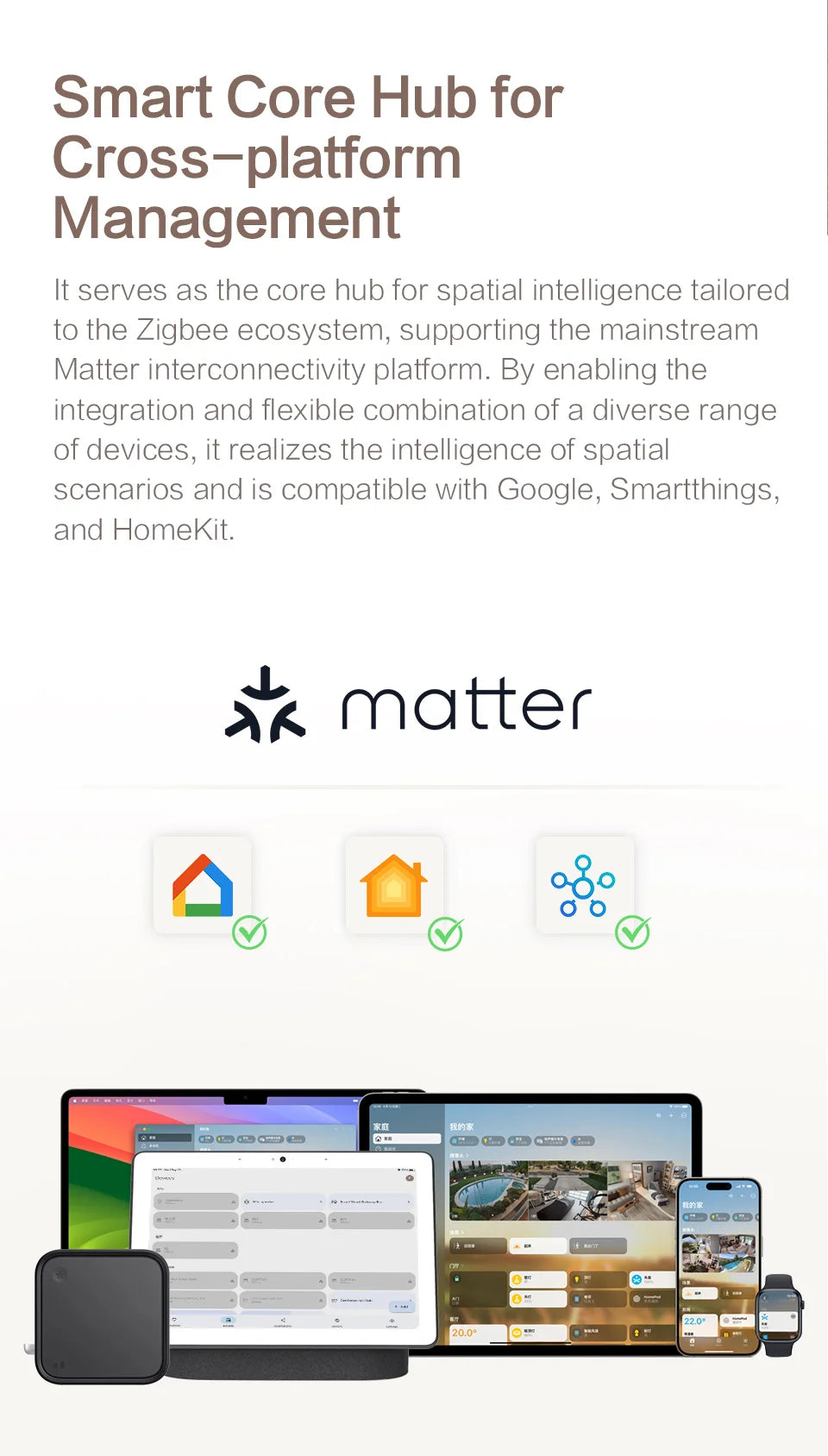 Zemismart Matter Zigbee Hub Smart Home Gateway