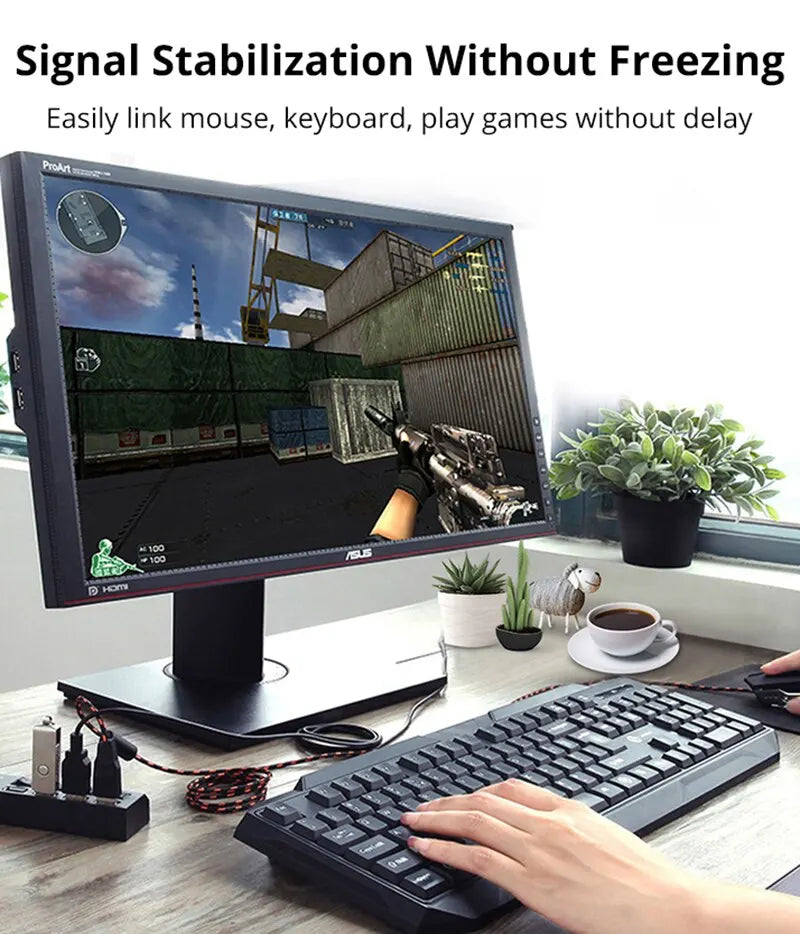 7-Port USB 2.0 Hub – Multi-Port Extension Splitter for PC, Laptop & Desktop