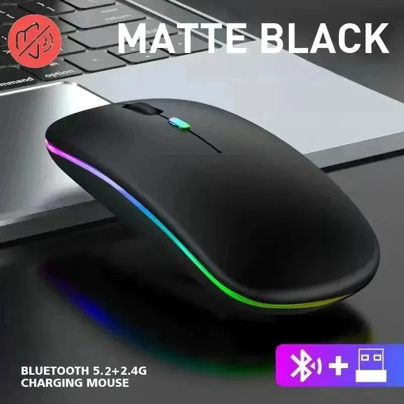 Rechargeable Dual-Mode Wireless Mouse with LED