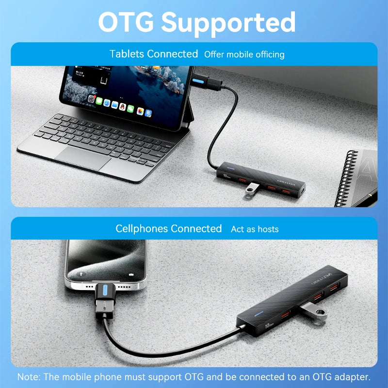 Vention USB 3.2 Hub 4-Port Splitter Adapter