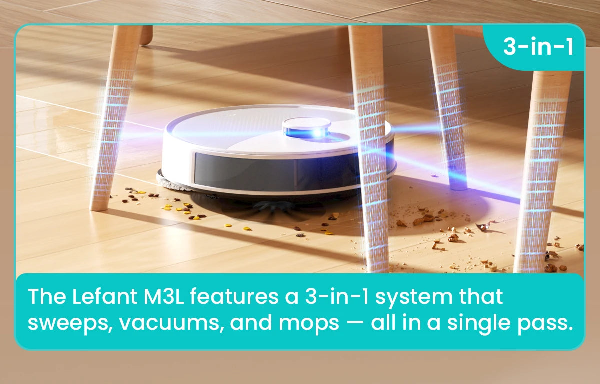 Lefant M3 Robot Vacuum Cleaner with Mapping & Auto Cleaning Station