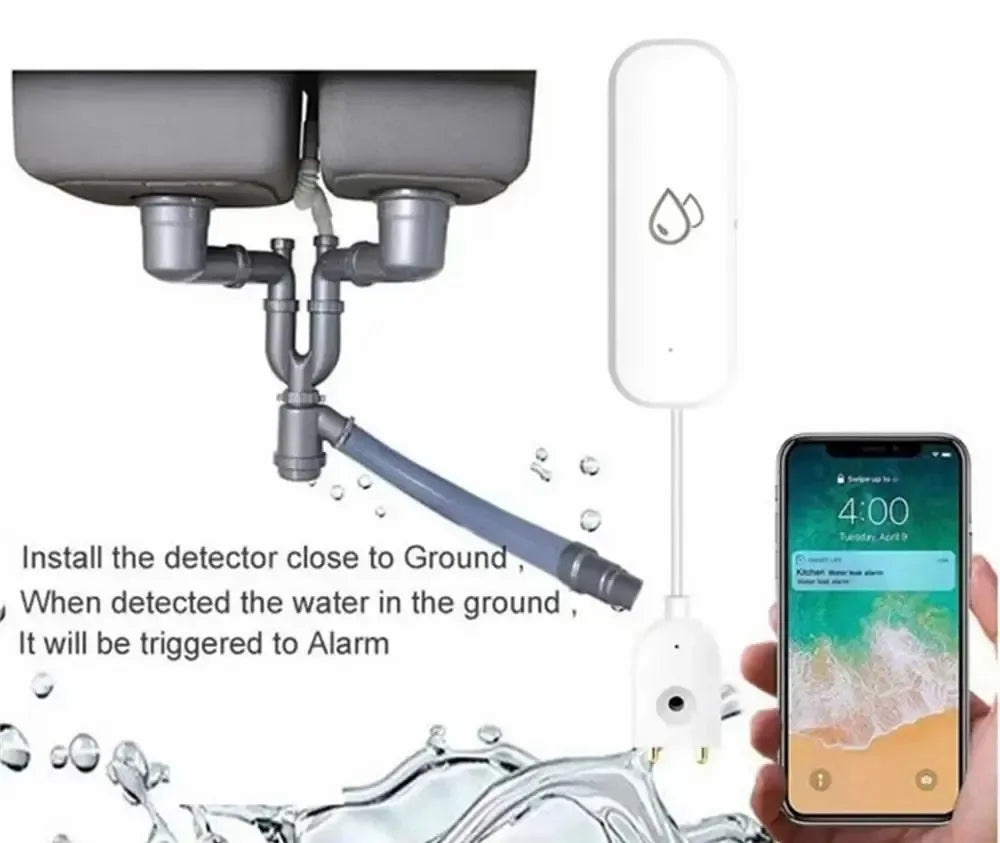 Tuya Smart WiFi/ZigBee Water Leak Sensor – Flood Detector Alarm for Smart Life App