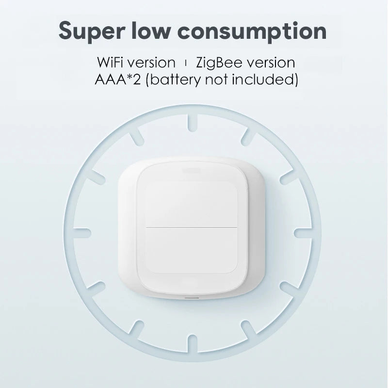 Tuya 2-Gang WiFi/ZigBee Scene Switch – Smart Wall Controller for Smart Life App