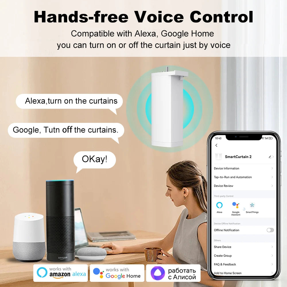 Tuya ZigBee/WiFi Smart Curtain Motor 155MM