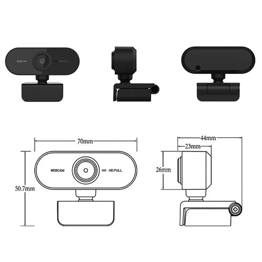 HD USB Webcam with Microphone & Cover