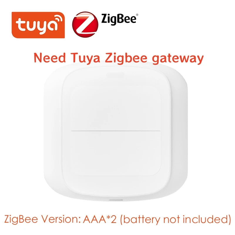 Tuya 2-Gang WiFi/ZigBee Scene Switch – Smart Wall Controller for Smart Life App