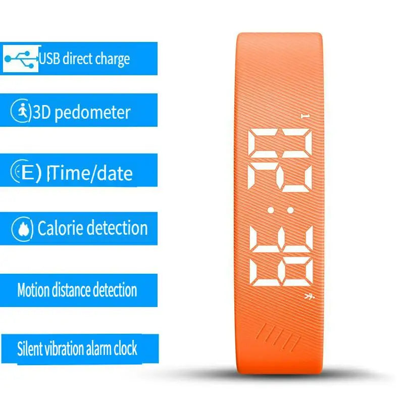 LED Digital Smart Bracelet with Pedometer & Alarm