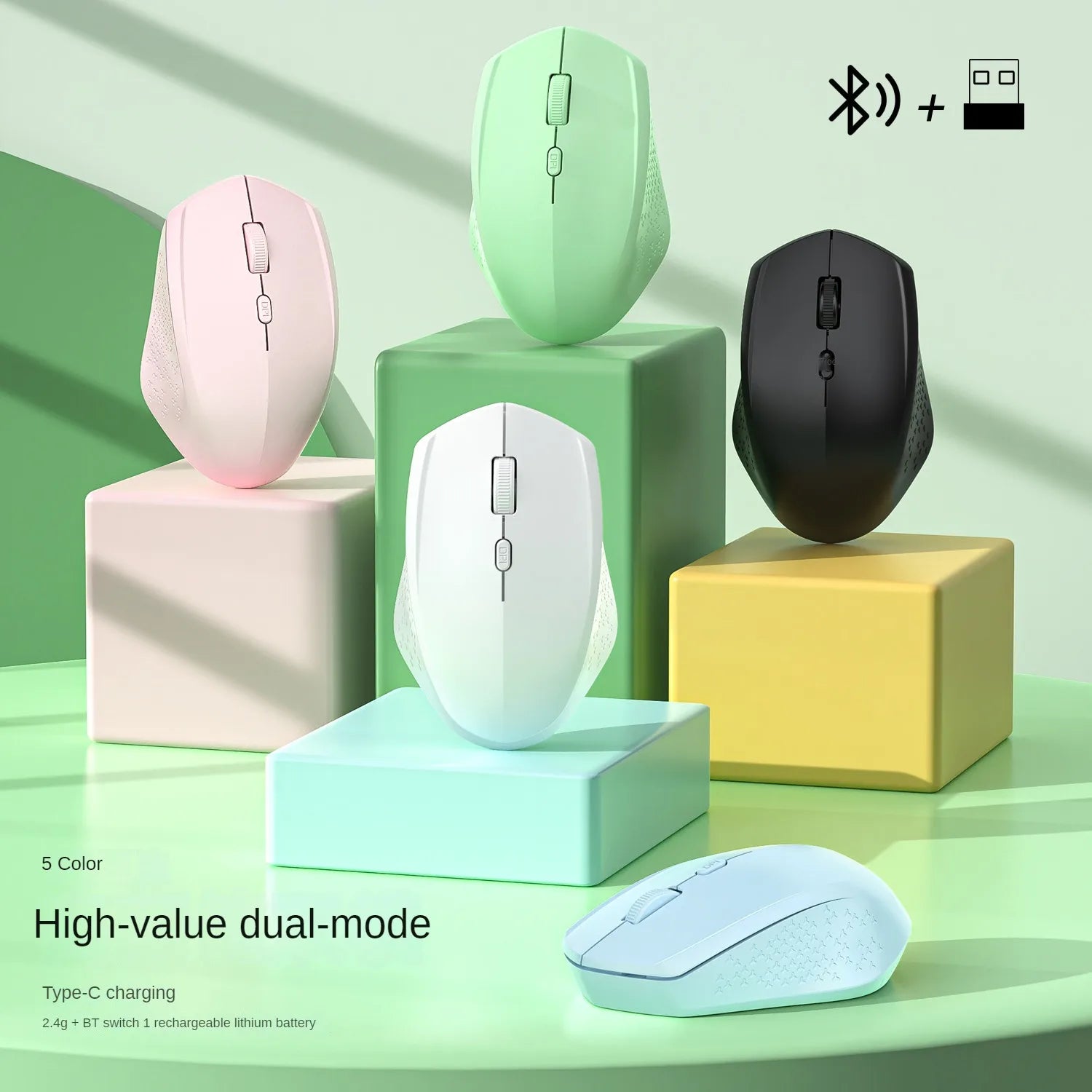 Bluetooth 5.2 Dual-Mode Wireless Mouse