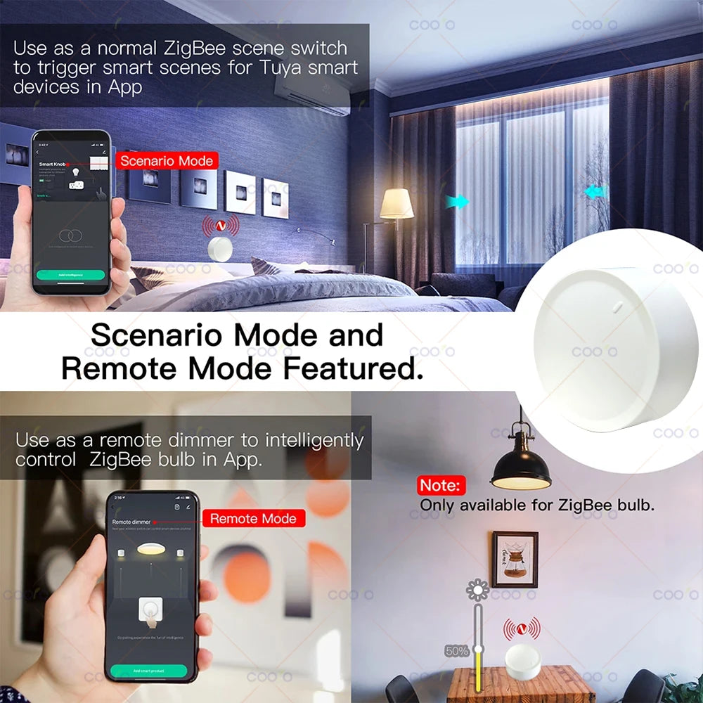 Tuya ZigBee Smart Knob Switch Wireless Dimmer