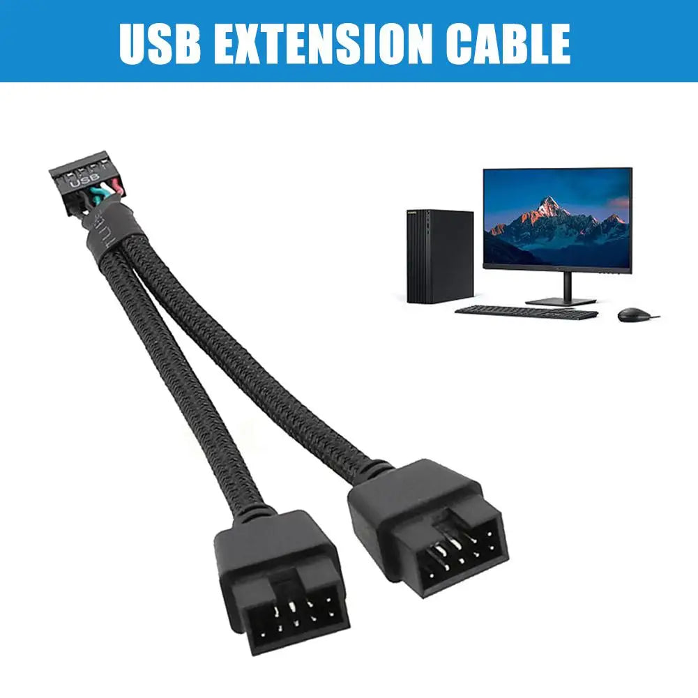 12cm USB Motherboard Extension Cable 9 Pin Y Splitter