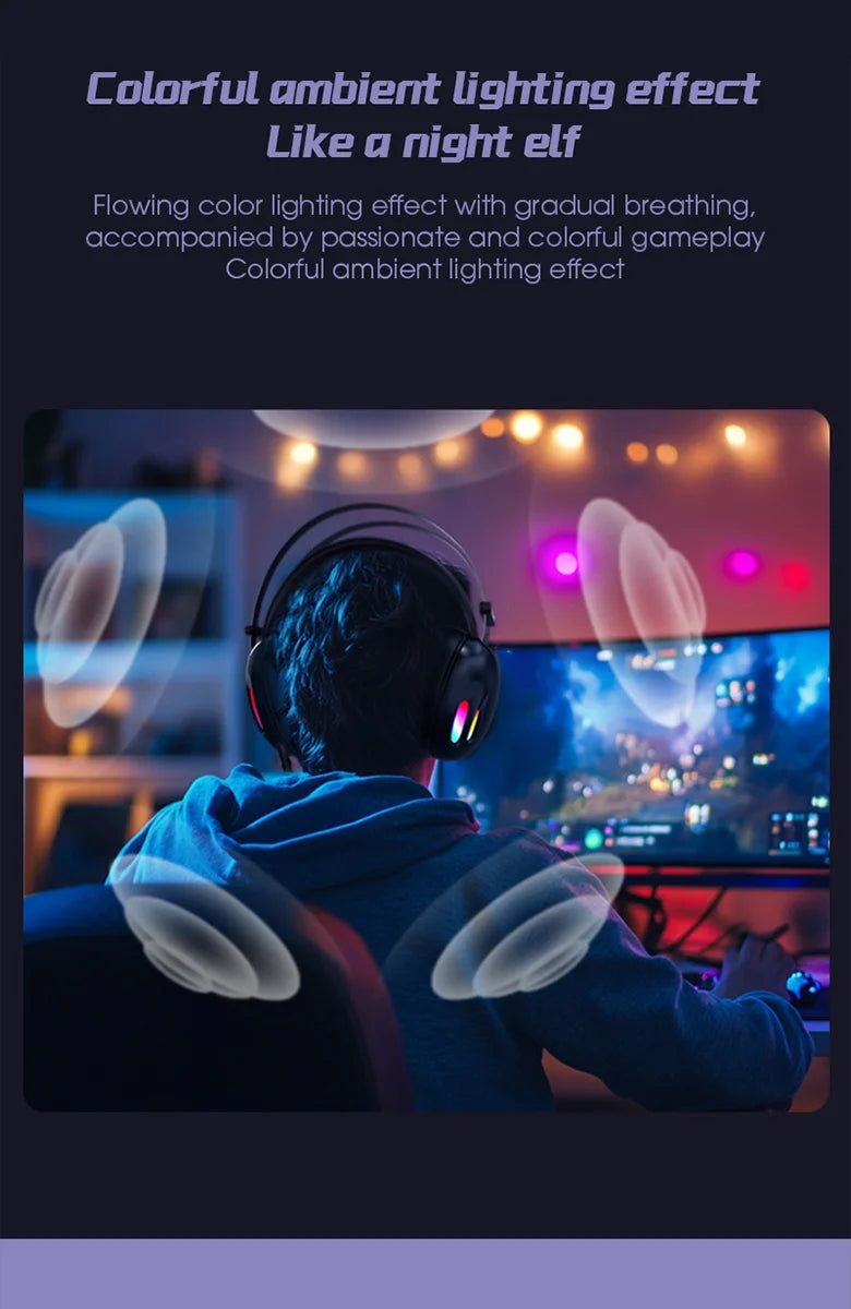 7.1 Surround Sound Gaming Headset with Mic