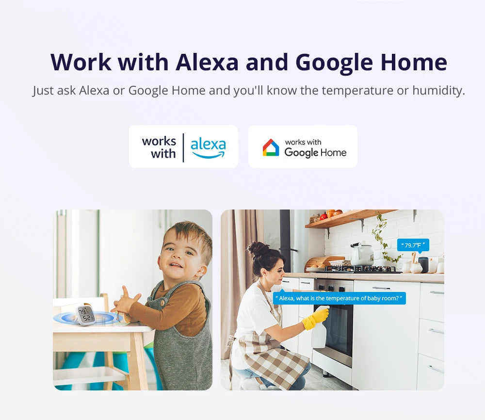 SONOFF SNZB-02D Zigbee Temperature & Humidity Sensor – LCD Display, Works with Alexa & Google Home