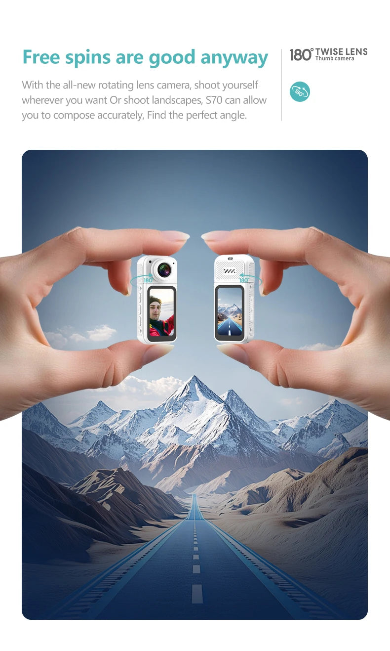 AMORUS Mini 2.7K Thumb Action Camera